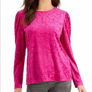 NWOT Charter Club Floral Petite Burnout Velvet Top Women's Size PXL